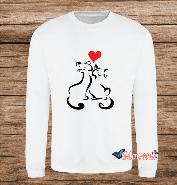 Sweater 2 poezen met hartje Poes0001