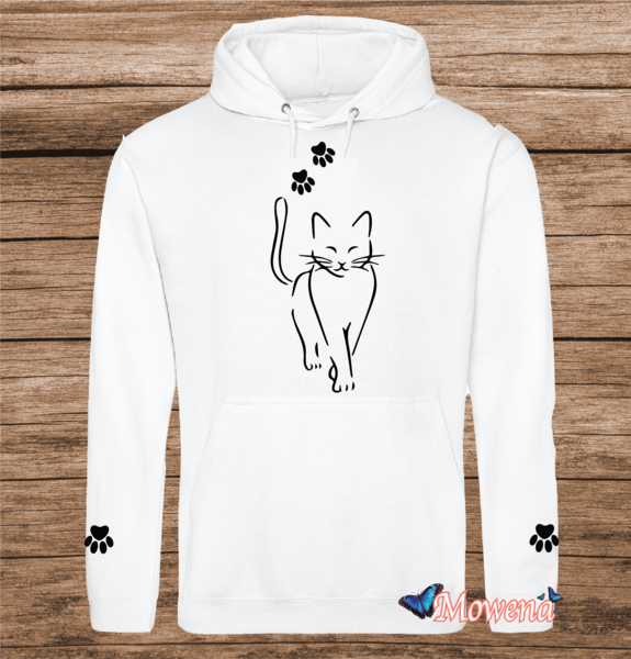 Hoodie Walking cat Poes0015