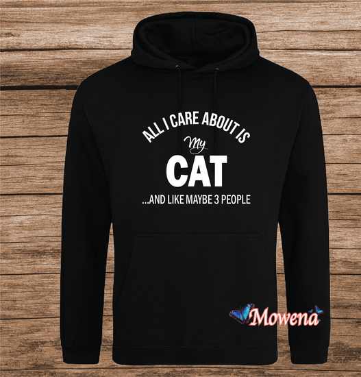 Hoodie All I care about is my Cat Poes0003