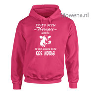 BF fuchsia maat S hoodie geen therapie nodig ik heb alleen mijn koe